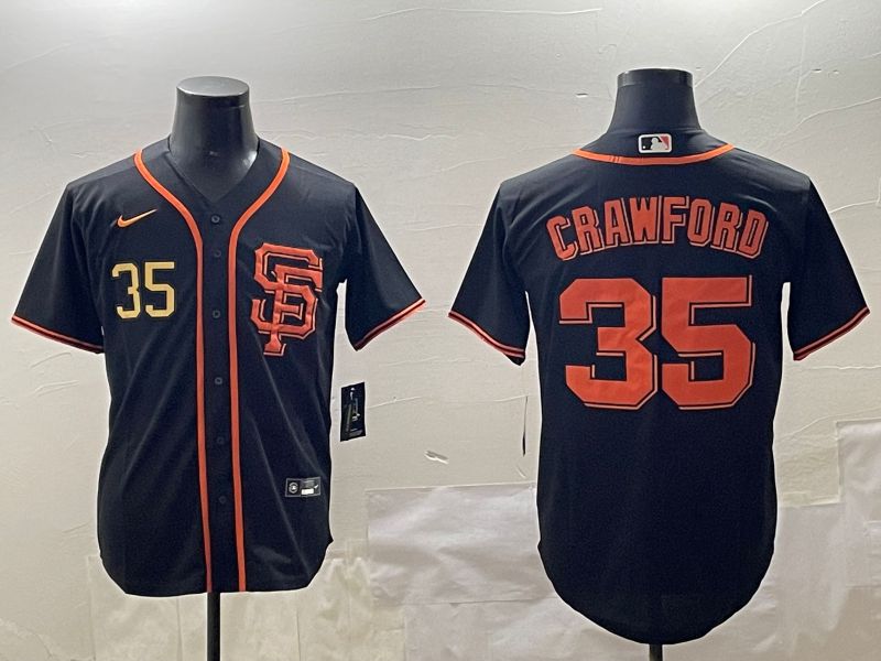 Men San Francisco Giants #35 Crawford Black Game 2025 Nike MLB Jersey style 4->toronto blue jays->MLB Jersey